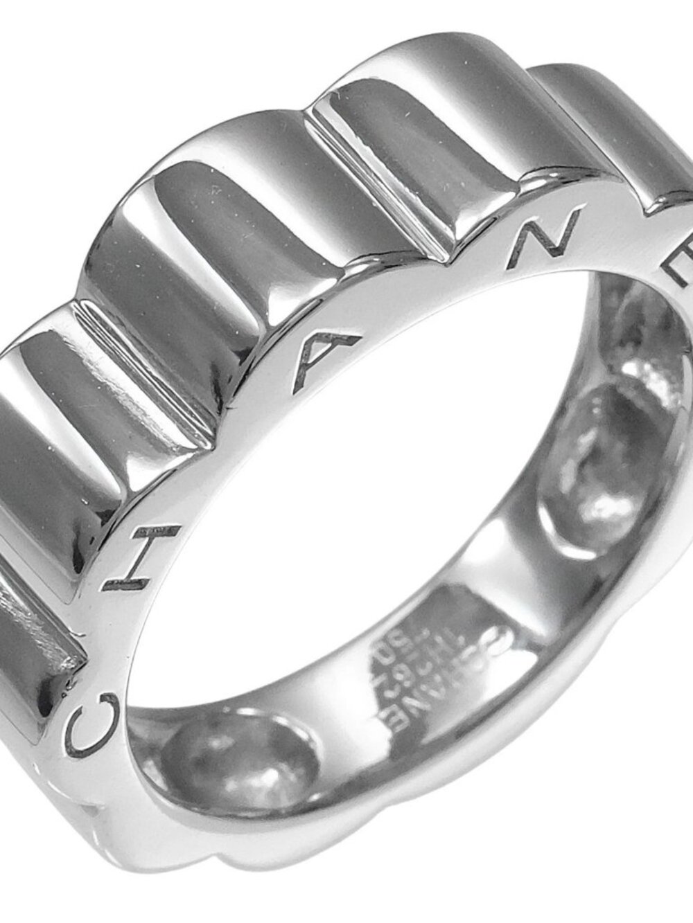 CHANEL Profile Camellia Ring K18 white gold #5.8(US Size) 5.8g Women